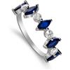 LUXURY MILANO Anello sofia in argento con zirconi blu e bianchi