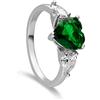 LUXURY MILANO Anello sofia in argento con zircone a cuore verde e zirconi bianchi
