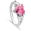 LUXURY MILANO Anello sofia in argento con zircone a cuore rosa e zirconi bianchi