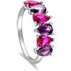 LUXURY MILANO Anello sofia in argento con zirconi a goccia fucsia e viola