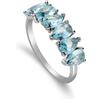 LUXURY MILANO Anello sofia in argento con zircone a goccia turchese
