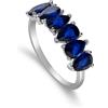 LUXURY MILANO Anello sofia in argento con zircone a goccia blu