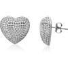 ALFIERI & ST. JOHN 925 Orecchini astra a lobo in argento 925 rodiato con cuore e zirconi bianchi
