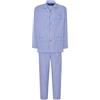 El Búho Nocturno Pigiama Uomo Lungo Cotone 100% - Popeline Set Classico Due Pezzi Giacca Maniche Lunghe Bottoni - Abbigliamento Notte Ospedale Leggero Autunno Estate Taglie Forti - Blu 1534, L