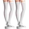 Activa - Calze Antitrombo Autoreggenti Uomo Donna Post Operatoria e Post Parto | Classe 1 18/24 mmHg Compressione Graduata | Punta Aperta Made in Italy (IT, Testo, XL, Regular, Regular, 2, Bianco)