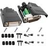 VISSQH 2 Pezzi DB15 connettore Senza Saldatura,RS232 D-SUB adattatore seriale DB15 15 pin D Sub Connettore DB15 maschio/femmina Breakout Connector con custodia(sottile da 16 mm)
