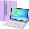 IVEOPPE Tastiera per Samsung Galaxy Tab S10 FE Plus 13.1 2025, Cover con Tastiera Rimovibile, Keyboard Italiano QWERTY Bluetooth, Custodia con Portapenna, Viola chiaro