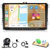 Motorsi DAB+ Autoradio per VW Golf 5 Tiguan Touran Passat Polo Skoda Caddy Seat, 4GB + 64GB Wireless Carplay Android Auto Stereo GPS WiFi FM/RDS SWC EQ Bluetooth Canbus, Telecamera Posteriore