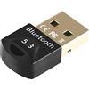 zoerbufan Adattatore Bluetooth USB 5.3 USB A, EDR Bluetooth Stick per Desktop Laptop Stampante Cuffie Mouse, Bluetooth Trasmettitore e Ricevitore Compatibile con Windows 7/8.1/10/11