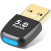 Thalire Adattatore Bluetooth 5.4 USB per PC, Ricevitore Bluetooth, Dongle Blue-tooth Low Latency Plug & Play, Supporta Windows 7/8.1/10/11 Desktop, Laptop, Mouse, Tastiera, Auricolari - Chiavetta EDR