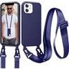 Jrkvniv Cordino Cover Compatible con iPhone 11 Case, Necklace Cover Corda Custodia Collana Case Anti Graffio Antiurto Cellulare Bumper Silicone Liquido Shell iPhone 11 Tracolla, Blu