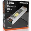 Eurocali 1x Alimentatore per Strisce LED e altri tipi di dispositivi ad uso interno con potenza 120W Input 100-240V Output 24V - in metallo