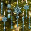 Kiiwah 16 Pezzi Decorazioni per Albero di Natale, Acrilico Cristallo Fiocco di Neve Ghiaccioli Da Appendere, Fiocco di Neve Ghiaccioli per Decorazioni Natale Nozze Feste Invernali