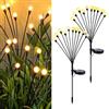 JIMACRO Luci Solari da Giardino, 2 Pack 10 LEDs Luce Solare da Giardino Firefly, Luci da Giardino Impermeabili con 2 Modalità di Illuminazione per la Decorazione del Paesaggio del Patio