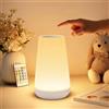 Bonsery - Lampada da comodino LED touch dimmerabile con telecomando, luce notturna per bambini a luce morbida e variabile, batteria con funzione memoria, lampada touch con 13 cambiamenti di
