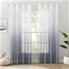 Woaboy 2 Pezzi Tende Voile per Interni Trasparenti con Occhielli Tende Poliestere Moderne Eleganti per Finestra Soggiorno Camera da Letto 140x225cm Grigio