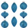 KI Store 8 pezzi palline di natale vetro azzurre 8cm blu palla di vetro glass ciondoli e pendenti palline ornamento di mercurio deocro natalizio Appendiabiti Decorazioni natalizie Addobbi