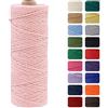 MOMAHUA 3mm Cotone Macramè 100% Naturale,Rosa Chiaro 100m Filato Non Sbiancato Senza Chimici per DIY, Bomboniere, Decorazioni - Cordame in Cotone per Crafts
