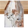 Miuyunya Runner da Tavola Moderno Marrone e Grigio Primavera Floreale 33 x 183 Runner Tavola Estate Lavabile Tavoli Centro Tovaglia Decorazioni per Matrimonio Caffè Armadietto Mobili Soggiorno