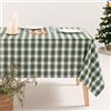 GAMUSI Tovaglia rettangolare Natale tessuto quadro bianco e verde filo oro tavolo da pranzo decorazione natalizia 140 x 300 cm colore verde
