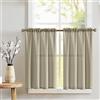 TOPICK Tenda a Rete Effetto Lino, Marrone, per Finestra, in Garza, Coppia di Sciarpe per Cucina, Soggiorno, Casa di Campagna, Set da 2, 90 x 60 cm