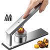Holzsammlung Taglia Castagne a Croce Acciaio Inox, Tagliacastagne a Pressione, Pinza per Castagne Professionale Chestnut Opener Clip Multifunzione Utensili Cucina per Castagne, Nocciole, Noci ed Altri