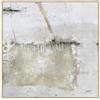 DRW Quadro Tela con Cornice in Legno Astratto in Bianco e Beige 80 x 80 x 3,5 cm