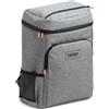 TATAY Zaino Borsa Frigo 25L | Zaino Termico Antifuga | Spallacci e Schienale Imbottiti | Mantiene Freddo 12h | Chiusura Ermetica con Cerniera | 6 Tasche | 31x19x35cm - Grigio Denim
