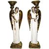 REGALOS LLUNA Barca a vela Angelo in piedi Set 2 Figure 50 cm. Dettagli Oro Immagine Resina Base