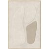 DRW Quadro tela con cornice in legno astratto in bianco e grigio 60x90x3,5 cm