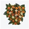DRW Cuore di rose beige e arancioni per matrimoni, chiese, cimiteri, sepolture 10 x 50 x 50 cm