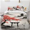 Set di biancheria da letto autunnale, set copripiumino a tema natura autunnale, per donna, uomo, giovani, adolescenti, senior, foglie cadute, boschi, paesaggi paesaggistici, decorazione 2 pezzi