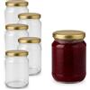PALUPLUS 6 Barattoli in Vetro con Coperchio da 500 ml, Misura 9x12 cm, Vasetto vuoto con tappo twist off a Chiusura Ermetica, vasi sottovetro per marmellate, conserve, bomboniere -6649F -3,1