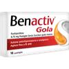 Benactiv Gola Pastiglie Per il Mal di Gola Gusto Arancia Senza Zucchero 16 Pastiglie