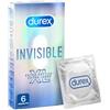Durex Invisible XL Extra Sottili Extra Large 6 Profilattici