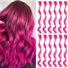 LUCKSWET Extension colorate per capelli ricci e mossi, 56 cm, per ragazze, accessori per capelli da donna (12 pezzi, rosa acceso)