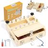 Hiegvor Giochi Montessori 3 Anni, Attrezzi in Legno Bambini, Cacciavite Giocattoli, Giocattoli di Abilità Motorie, Attrezzi in Legno Bambini Montessori Giochi, per Regalo Bambina Bimbo 3 4 5 Anni
