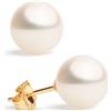 Secret & You Orecchini da Donna con Perle Rotonde Coltivate D'Acqua Dolce Secret & You - Oro 18 carati legge 750 o Argento Legge 925 rodiato - Disponibile in 6 taglia, da 6-6,5 mm a 11-11,5 mm