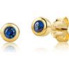 Orovi Orecchini Donna Argento 925 placcati oro 18kt Orecchini a Lobo con Zaffiri blu, gioiello anallergico confezionato in un elegante astuccio portagioie