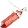 LAVISA Obelisco Collana - Collana con ciondolo in pietra preziosa di lusso, colori intensi, quarzo rosa, ametista, catena - 55+5 cm, Gemma, Cristallo