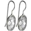 I-be, Orecchini con cristallo di rocca sfaccettato, in argento 925, lunghezza totale: 2,8 cm, in confezione regalo