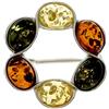 SilverAmber Jewellery Spilla classica in argento Sterling 925 e vera ambra baltica 4174X, 2.2 cm x 2.2 cm, Argento sterling, Ambra