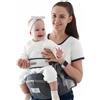 Wenbones Seggiolino ergonomico con cintura di sicurezza in puro cotone traspirante 0-36 mesi (grigio scuro)