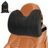 duoyif Poggiatesta Auto, Cuscino Collo Auto Guidatore in Pelle Scamosciata e Memory Foam, Ergonomico Cuscino Cervicale per Guida, Cuscino Poggiatesta Guida Regolabile Confortevole (Nero)