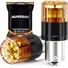 AUHSSAN P21W 1156 BA15S Lampadine LED, Ambra Super Brillante 6.5W 12V 24V Non Polarità 2835 18SMD LED Lampadines per la Luci di Retromarcia, Luce Di Parcheggio, Luci di Coda, Lampadina Blinker (2Pezzis)
