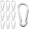 CEEYSEE 10 moschettoni a moschettone M5 in acciaio inox 304, piccoli, resistenti, con moschettone, portachiavi, clip a molla per escursionismo, campeggio, pesca (U/M5/DG)