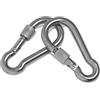 Terryshop74 Coppia Moschettoni con ghiera da 139 mm carico 300 kg 2 pezzi acciaio inox per barche pesca campeggio tempo libero