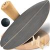 valuents Balance Board in legno grigio pietra - con angoli arrotondati - con rullo per allenamento Neuromuscular Response Training +Plus: supporto e palla