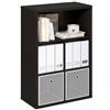 Furinno CUBICLE Libreria, libreria a 5 cubi, libreria organizer a cubi con retro chiuso, 38.9 x 75.9 x 110.0 cm, per soggiorno, camera da letto, ufficio domestico, rovere scuro