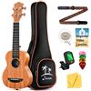 Donner Ukulele tenore in mogano professionale da 26 pollici, kit di base per ukulele con lezioni online gratuite, custodia, tracolla, corde in nylon, accordatore, plettri, panno, set DUT-1 Ukalalee